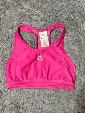 adidas Hot Pink Racerback High-Impact Sports Bra
